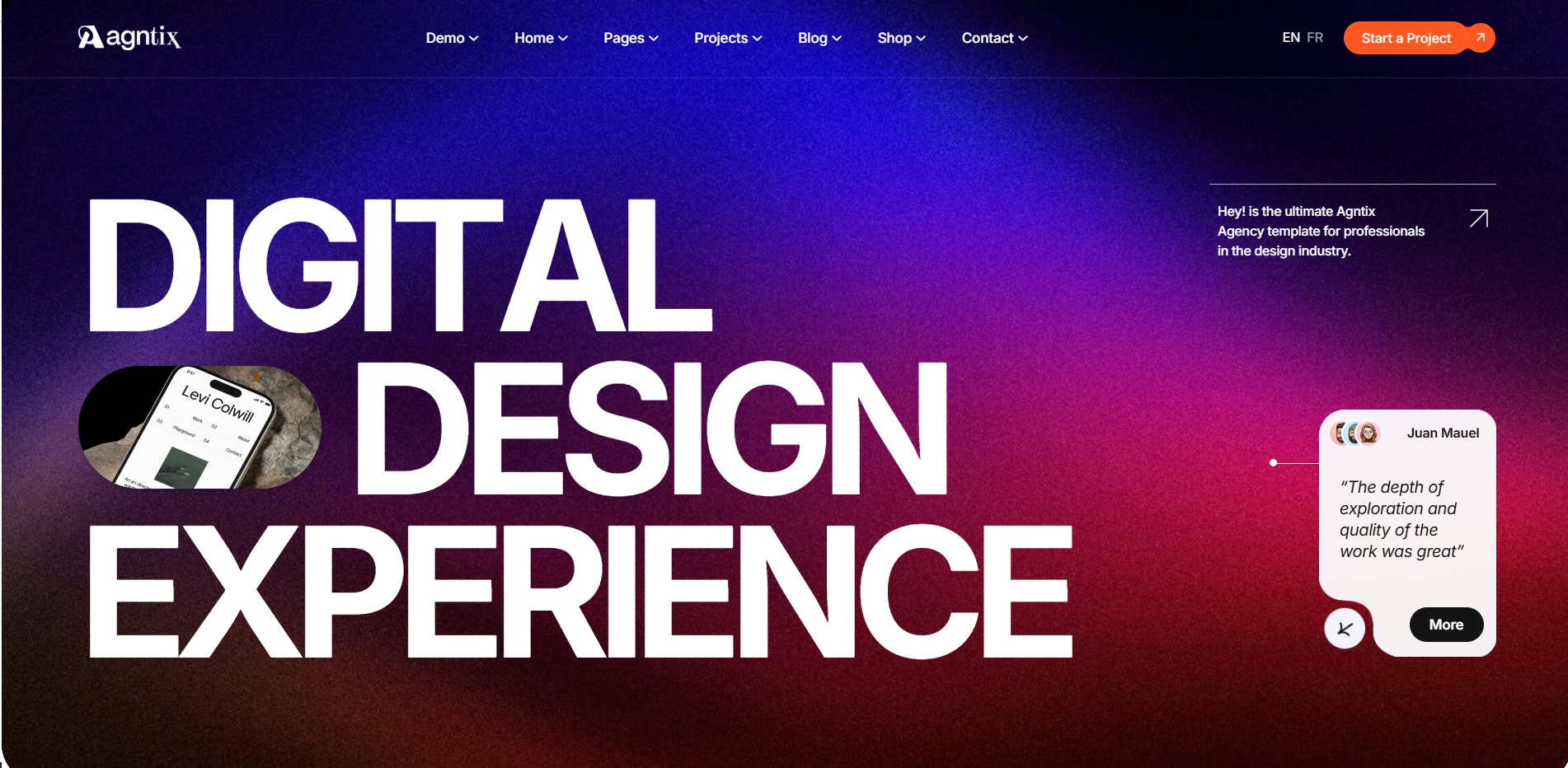 Agntix – Digital Agency & Creative Portfolio WordPress Theme