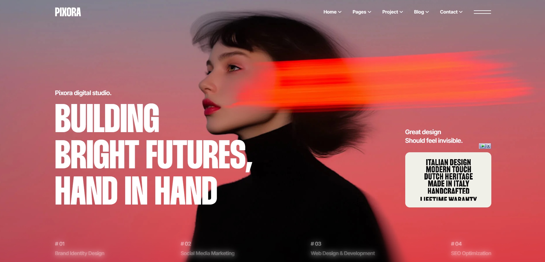 Pixora – Creative Agency & Portfolio WordPress Theme